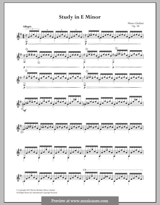 Twenty-Four Etudes for Guitar, Op.48: Etude No.5 by Mauro Giuliani