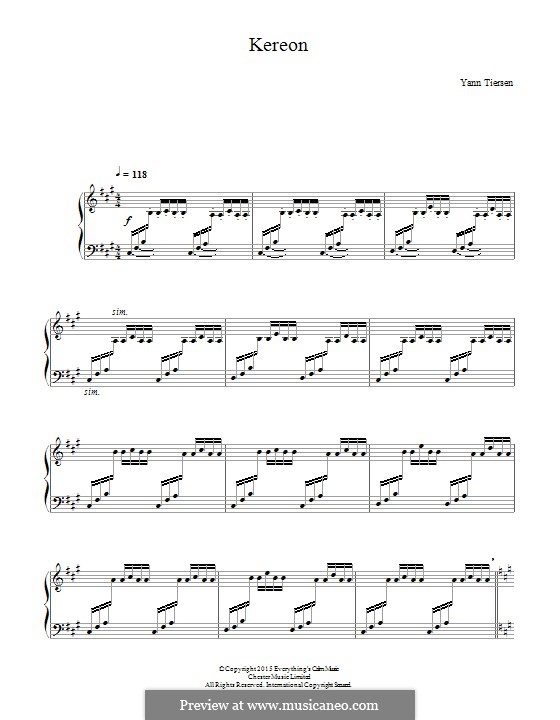 Kereon: For piano by Yann Tiersen