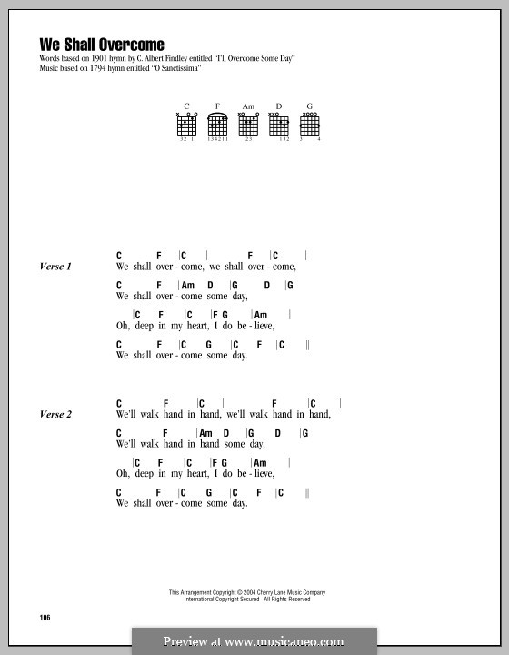 We Shall Overcome: Melody line by folklore