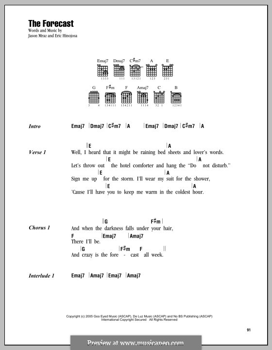 The Forecast: Lyrics and chords by Eric Hinojosa