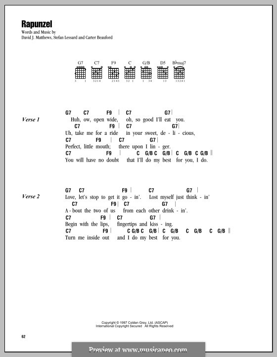 Rapunzel (Dave Matthews Band): Lyrics and chords by Carter Beauford, David J. Matthews, Stefan Lessard