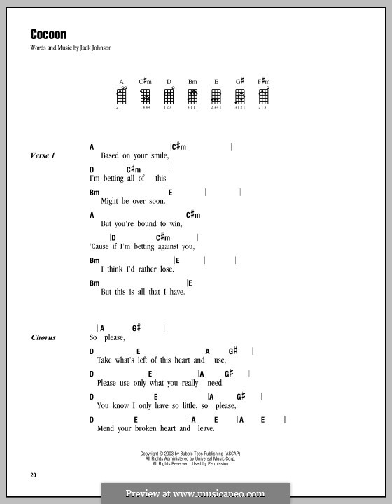 Cocoon: For ukulele by Jack Johnson