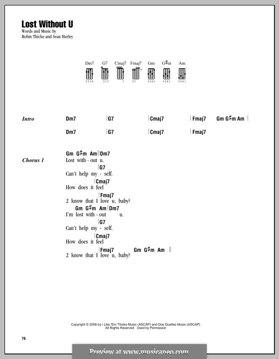 Lost without U: For ukulele by Sean Hurley