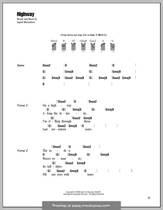 Highway By I Michaelson Sheet Music On Musicaneo