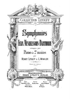 Symphony No.1 in C Minor, Op.11: Version for piano by Felix Mendelssohn-Bartholdy