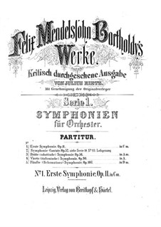 Symphony No.1 in C Minor, Op.11: Full score by Felix Mendelssohn-Bartholdy