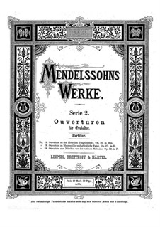 Die Hebriden oder Die Fingalshöhle (Hebrides Overture), Op.26: Full score by Felix Mendelssohn-Bartholdy