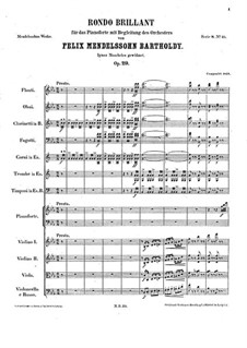 Rondo Brilliant, Op.29: Full score by Felix Mendelssohn-Bartholdy