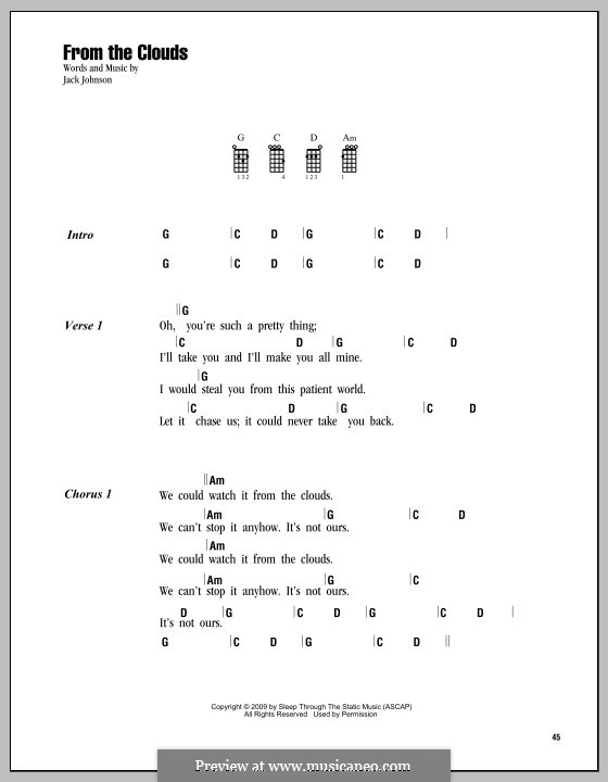 From the Clouds: For ukulele by Jack Johnson