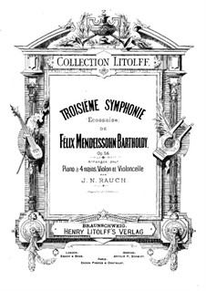 Symphony No.3 in A Minor 'Scottish', Op.56: Violin and cello parts by Felix Mendelssohn-Bartholdy