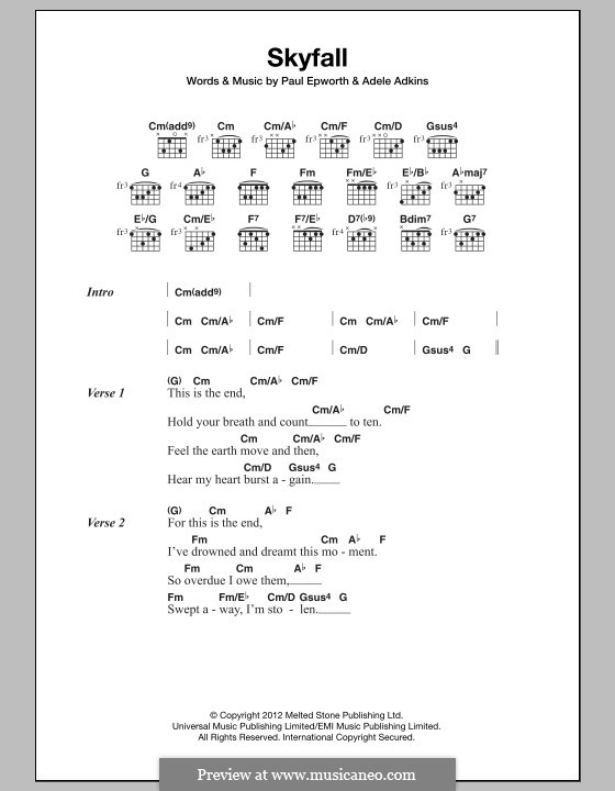 Vocal version: Lyrics and chords by Adele, Paul Epworth