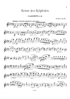 Scène des Sylphides, Op.66: Score for clarinet, english horn and piano – clarinet part by Heinrich Molbe