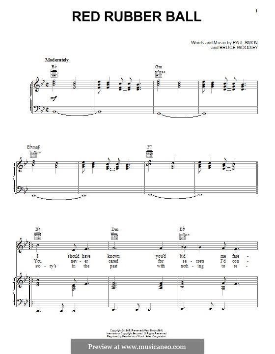 Red Rubber Ball (The Cyrkle) by B. Woodley, P. Simon on MusicaNeo