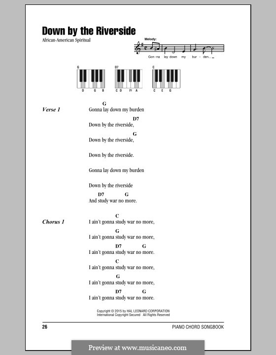 Down By the Riverside: Lyrics and chords by folklore