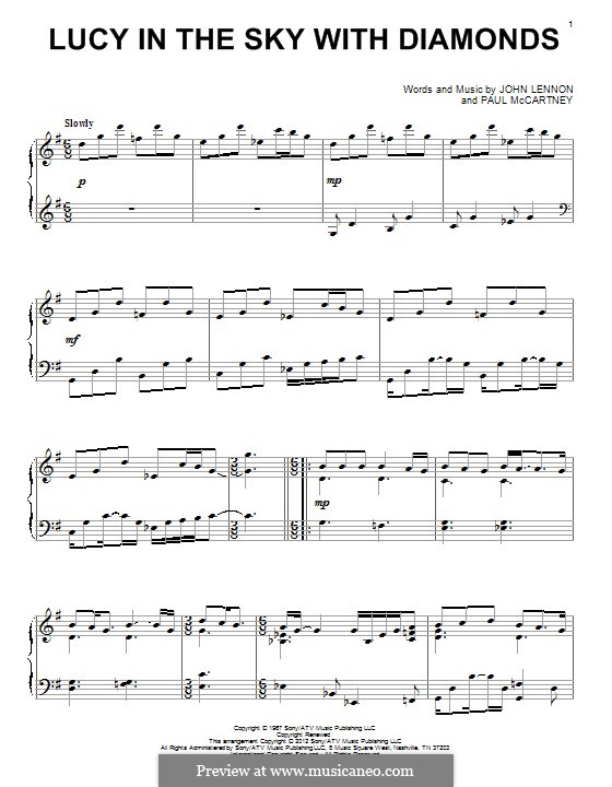 Lucy in the Sky with Diamonds: For piano by Elton John