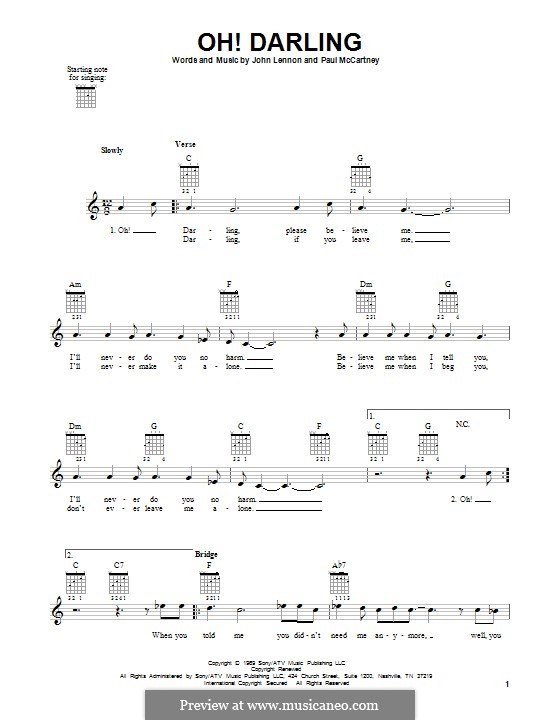 Oh! Darling (The Beatles): For guitar with tab by John Lennon, Paul McCartney