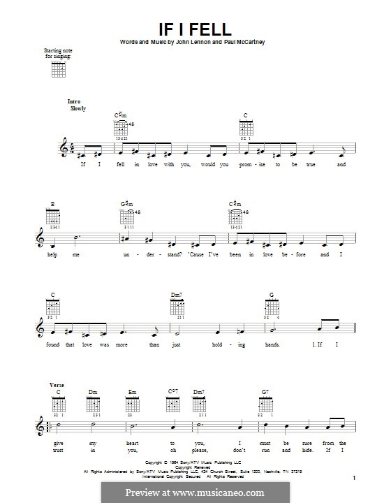 If I Fell (The Beatles): For guitar with tab by John Lennon, Paul McCartney