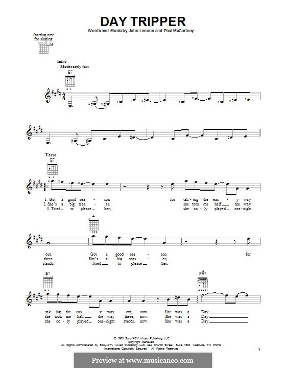 Instrumental version: For guitar with tab by John Lennon, Paul McCartney