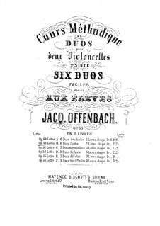 Six Duos for Two Cellos, Op.50: Duos No.1-3 – parts by Jacques Offenbach