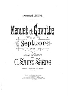 Septet in E Flat Major, Op.65: Minuet and Gavotte, for two pianos four hands – part by Camille Saint-Saëns