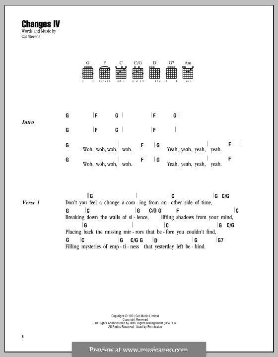 Changes IV: Lyrics and chords by Cat Stevens