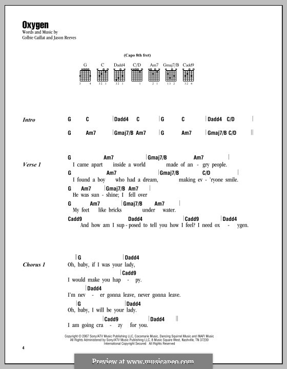 Oxygen: Lyrics and chords by Jason Reeves