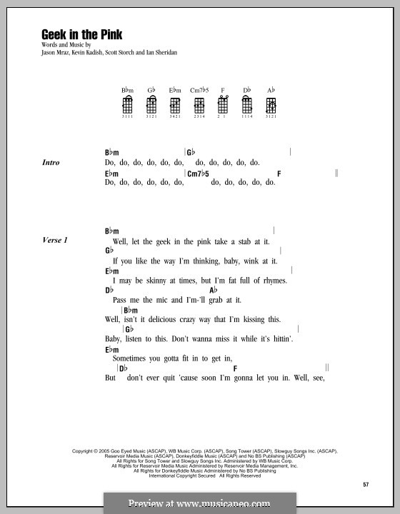 Geek in the Pink: For ukulele by Ian Sheridan, Kevin Kadish, Scott Storch