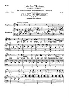 Lob der Tränen (In Praise of Tears), D.711 Op.13 No.2: For high voice and piano by Franz Schubert