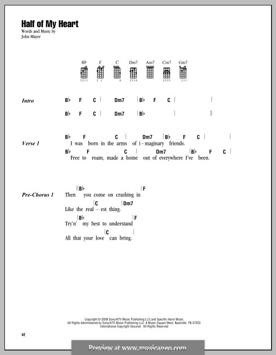 Half of My Heart (John Mayer featuring Taylor Swift): For ukulele by John Mayer