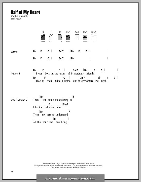 Half of My Heart (John Mayer featuring Taylor Swift): For ukulele by John Mayer