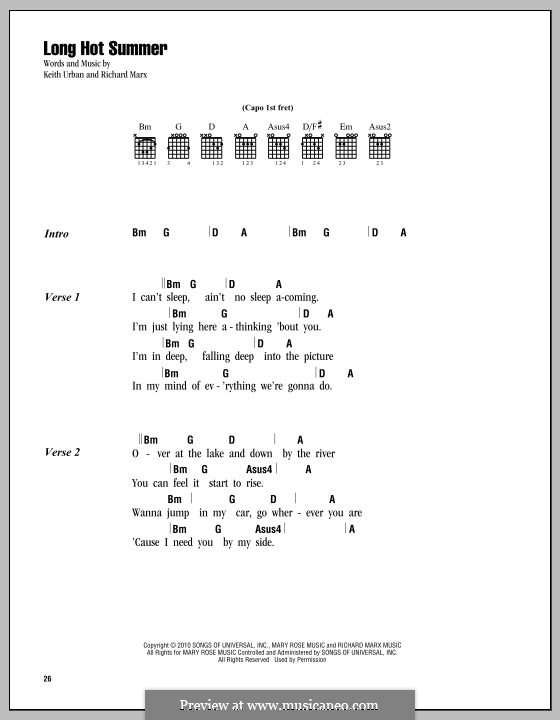 Long Hot Summer: Lyrics and chords by Richard Marx