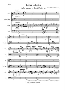 Letter to Lydia: For cor anglais, flute, cello and guitar by David W Solomons