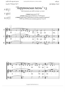 Cherubic Hymn (1.3, +Ect., pdb 'Dostojno Yest', Gm, 2-6vx, any choir) - RU: Cherubic Hymn (1.3, +Ect., pdb 'Dostojno Yest', Gm, 2-6vx, any choir) - RU by Unknown (works before 1850)