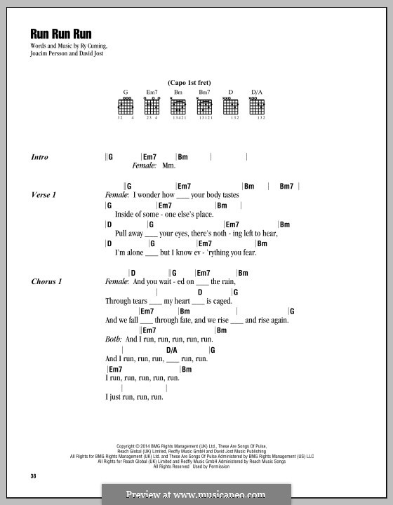Run Run Run: Lyrics and chords by Joacim Persson, David Jost, Ry Mitchell Cuming
