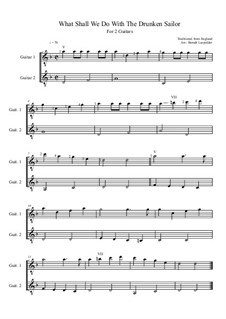 What Shall We Do with the Drunken Sailor: For two guitars (D minor) by folklore