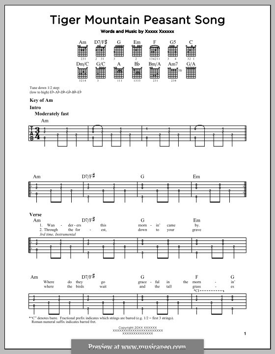 Tiger Mountain Peasant Song (Fleet Foxes) by R. Pecknold on MusicaNeo