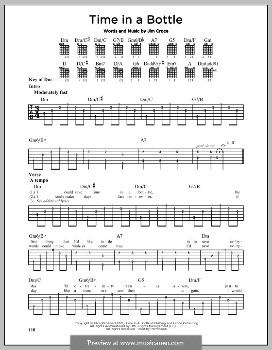 Time in a Bottle: Guitar tab by Jim Croce