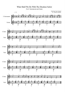 What Shall We Do with the Drunken Sailor: For C-instr. and guitar-accompaniment (D minor) by folklore