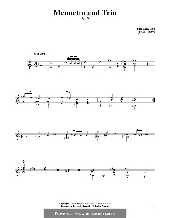 Grand Sonata for Guitar, Op.25 No.2: Movement IV by Fernando Sor