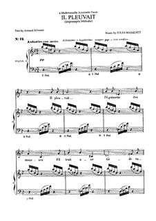 Il pleuvait: For medium voice and piano by Jules Massenet