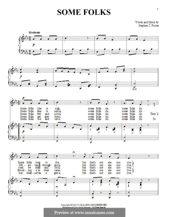 Some Folks: For voice and piano by Stephen Collins Foster