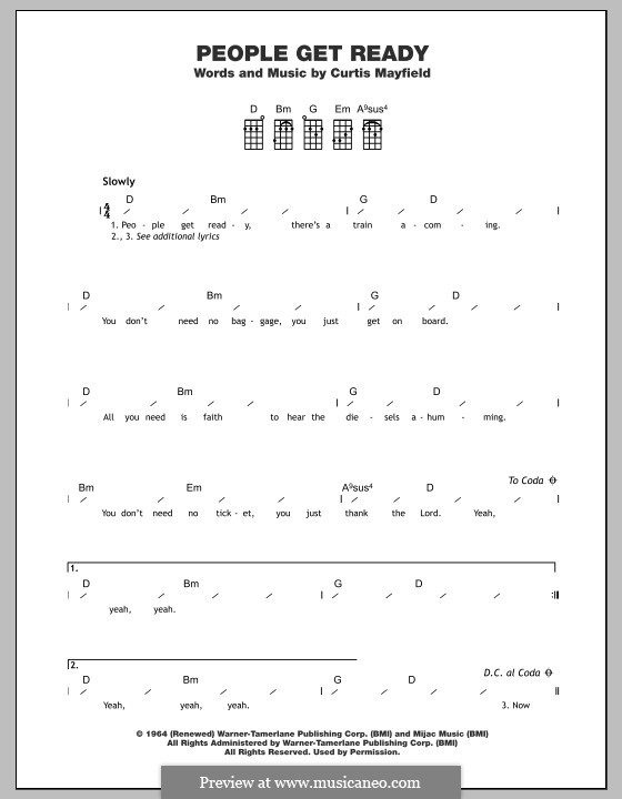 People Get Ready (Eva Cassidy): For ukulele by Curtis Mayfield