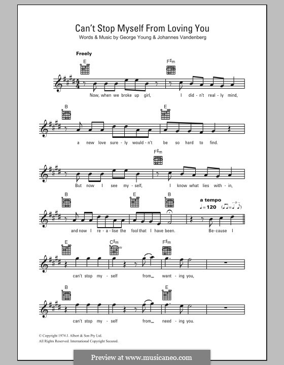 Can't Stop Myself from Loving You by G. Young, J. Vandenberg on MusicaNeo