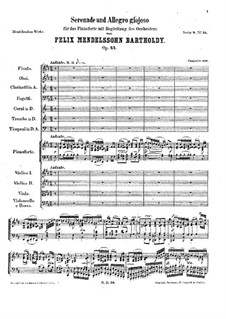 Serenade and Allegro Giocoso, Op.43: Full score by Felix Mendelssohn-Bartholdy