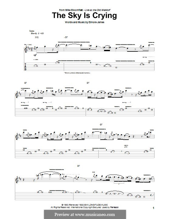 The Sky Is Crying by E. James sheet music on MusicaNeo