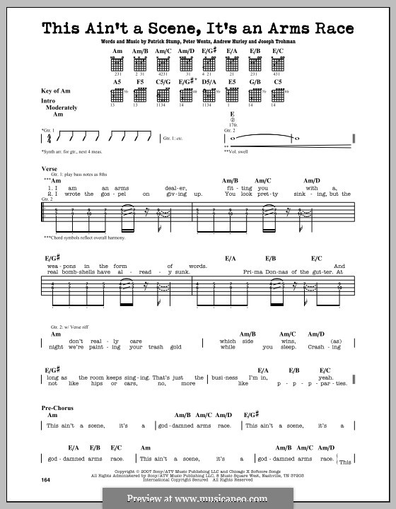 This Ain't a Scene, It's an Arms Race (Fall Out Boy) by A. Hurley, J