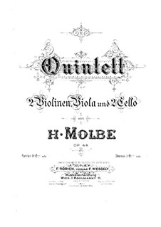 String Quintet in B Flat Major, Op.44: Full score by Heinrich Molbe