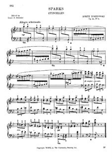 Eight Characteristic Pieces, Op.36: No.6 Étincelles (Sparks) with fingering by Moritz Moszkowski