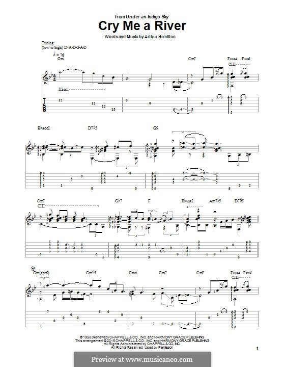 Cry Me a River: For guitar with tab by Arthur Hamilton
