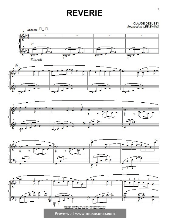 Rêverie, L.68: For piano by Claude Debussy